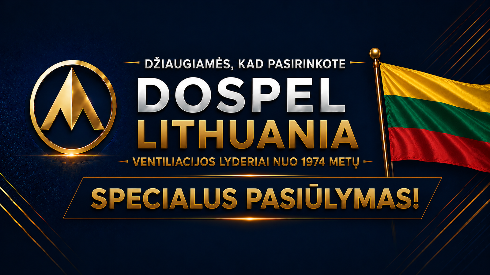Sveiki atvykę į Dospel specialaus pasiūlymo banerį