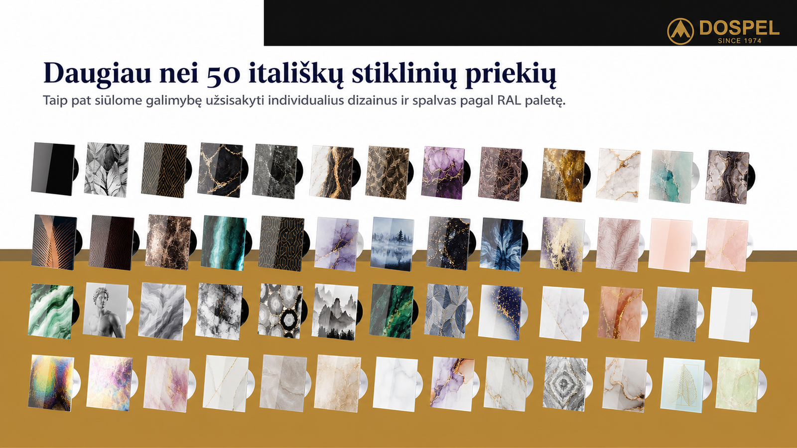 Itališkų stiklinių fasadų kolekcijos baneris